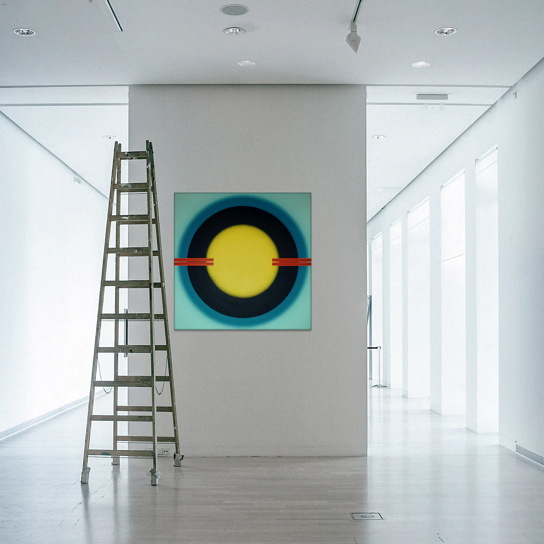 Pi Square exhibition view showing contemporary paintings in a gallery setting