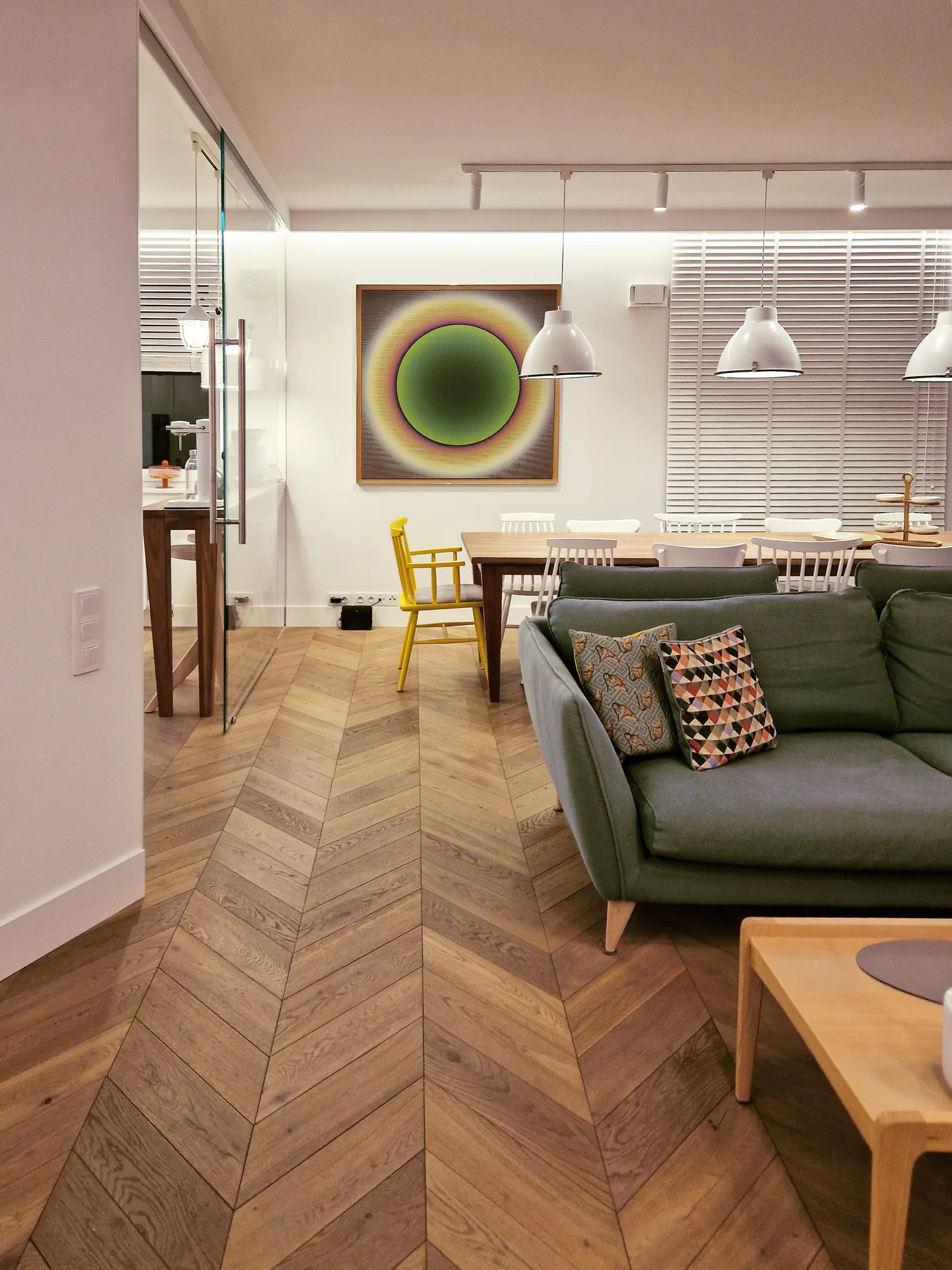 Pi Square exhibition view showing contemporary paintings in a gallery setting